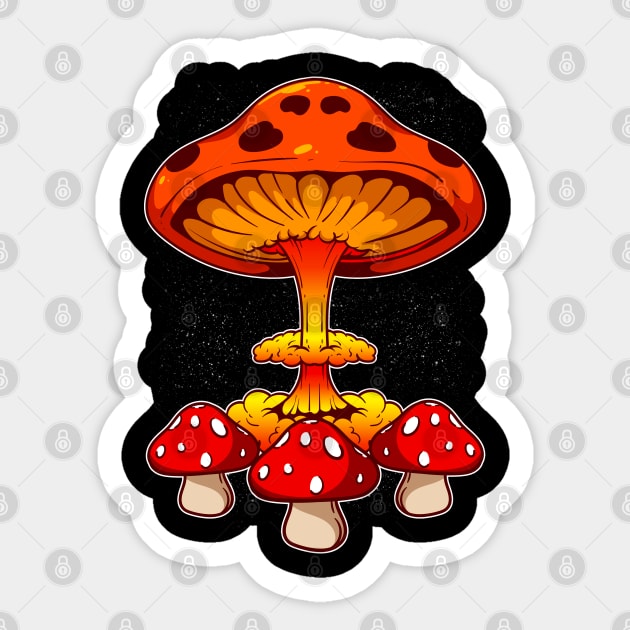 Red Mushrooms Mushroom Cloud Sticker by belownormal